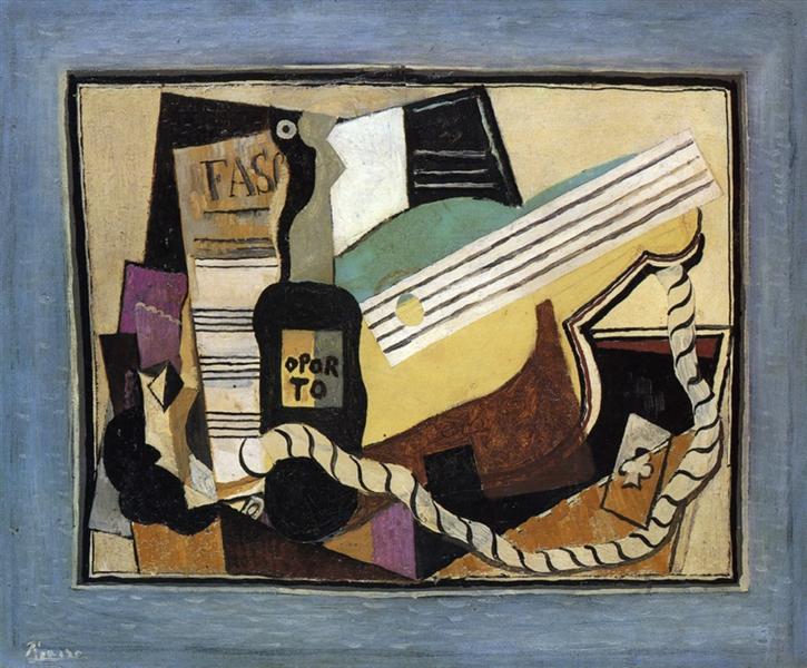 Pablo Picasso Partition,Bottle Of Port,Guitar,Playing Cards